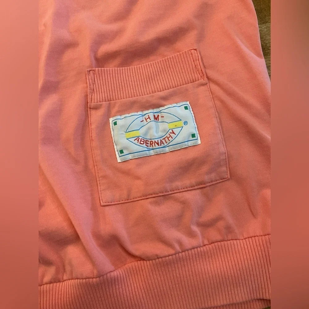 HM‎ ABERNATHY Vintage 80s Peach Pullover Short Sleeve Lightweight Top Small - Picture 8 of 8